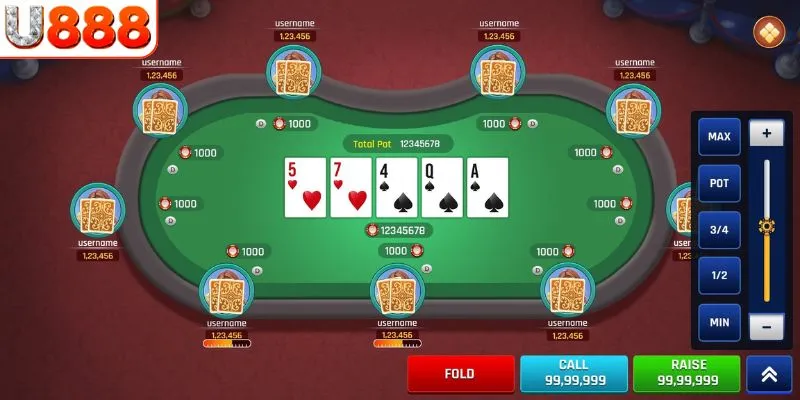 game Poker online có nhiều vòng cược